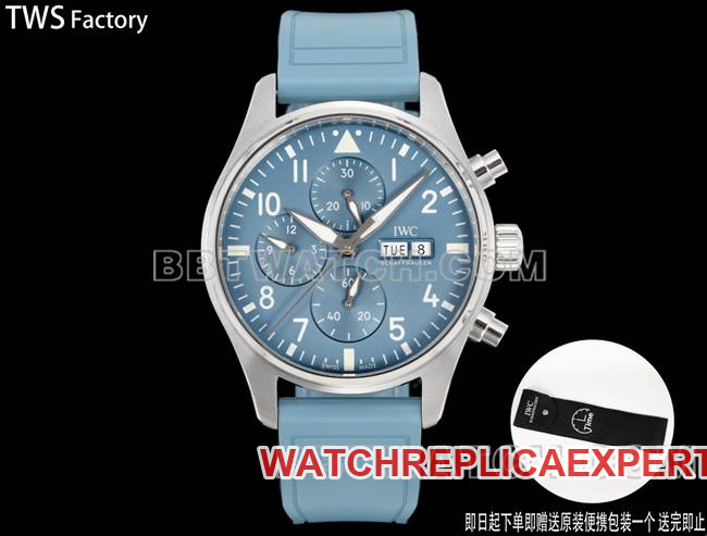 Best Replica Watches Pilot TWS Factory Universal Light Blue Dial Rubber Model