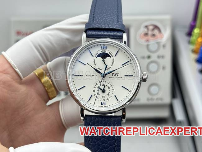 Super Clone Watch Portofino GR Factory Universal White Dial Blue Hands Blue Strap Model