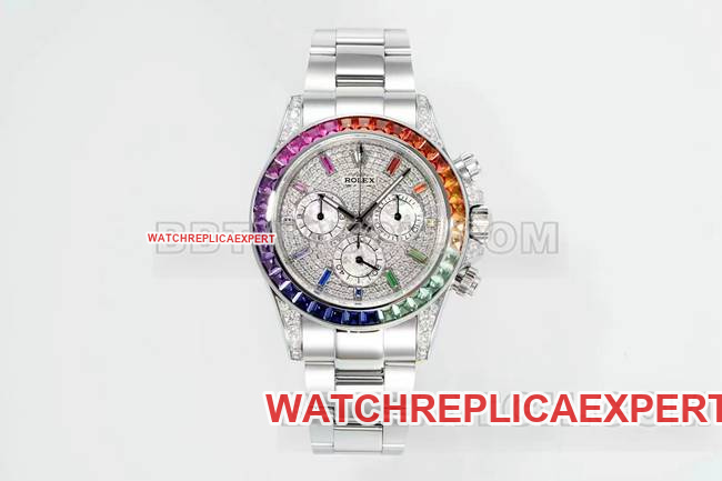 Rolex Daytona RX Factory Réplica de relojes 1:1 Rainbow Diamond Bisel Dial mecánico