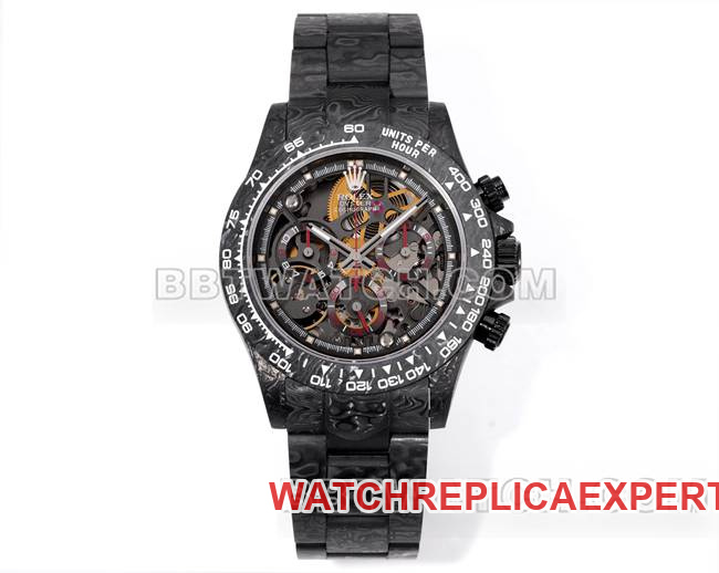 Super Clone Uhren TWF Factory Rolex Daytona Black Carbon Fiber Modified Custom Red