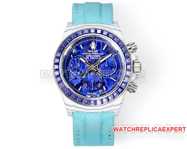 Rolex Super Clone Watch Daytona TW Fábrica Azul Escuro Dial Caixa De Fibra De Carbono Anel Broca