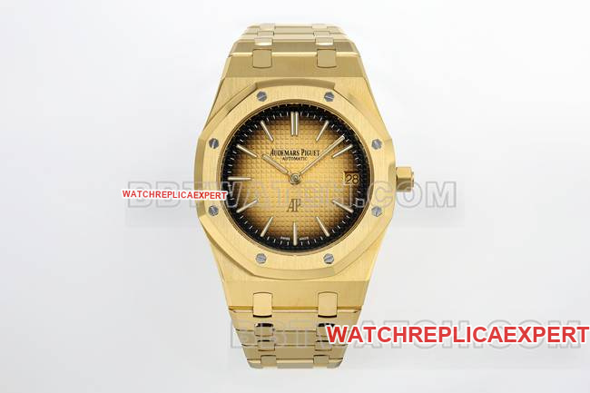 Top Replica Watches ZF Factory Audemars Piguet Royal Oak 39mm Smoked Yellow Gold Dial 16202 Ultra-Thin 8.1mm