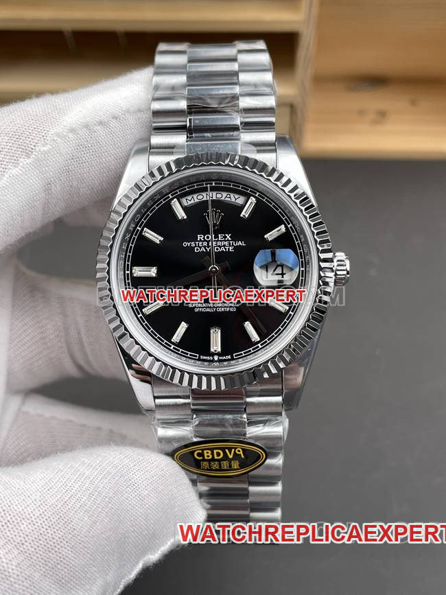 Top-quality replica watch CBD factory Day-Date Rolex 40mm 3255 mechanical black dial with accurate restoration