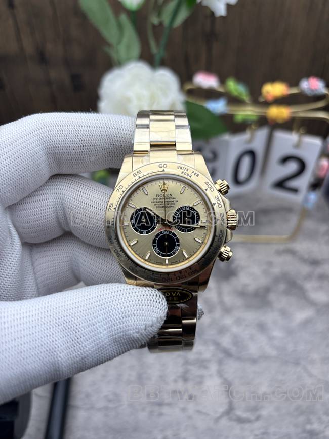 Rolex Daytona Gold Plate CBD Factory P0 Gold 4131 Cronógrafo Automático Mecánico
