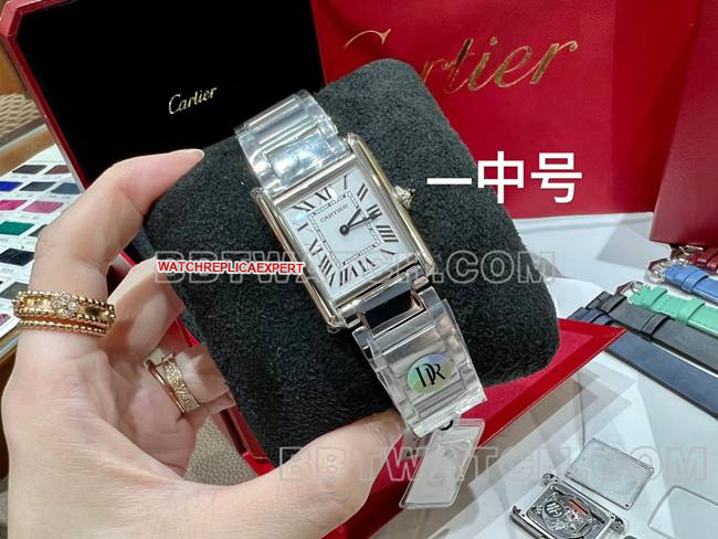 Cartier Tank DR Factory 1:1 Replica Watch Silver White Dial Quartz Steel Bracelet