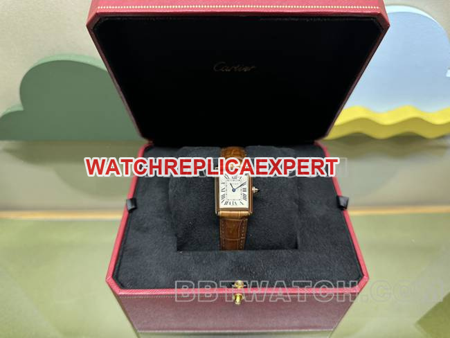 Cartier Tank DR Factory Cartier Silver White Dial Quartz Gold Brown Bracelet Cartier