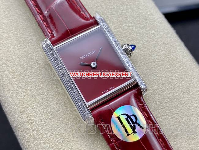 Best Replica Watch DR Factory Cartier TankMust Red Dial Quartz Red Bracelet, Iconic Square Case