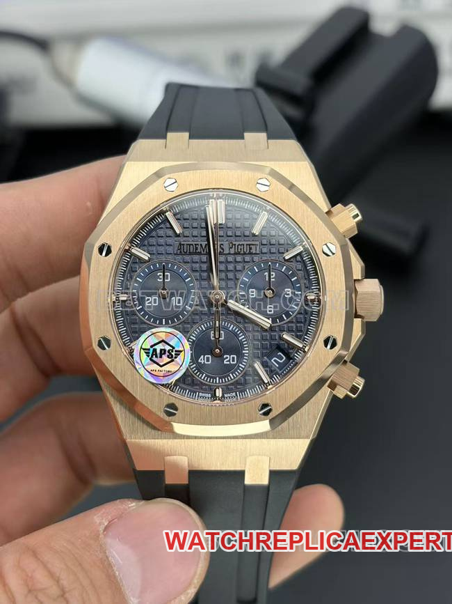 Audemars Piguet Royal Oak APS Factory Blue Dial 18K Rose Gold Rubber Strap CollectWatch