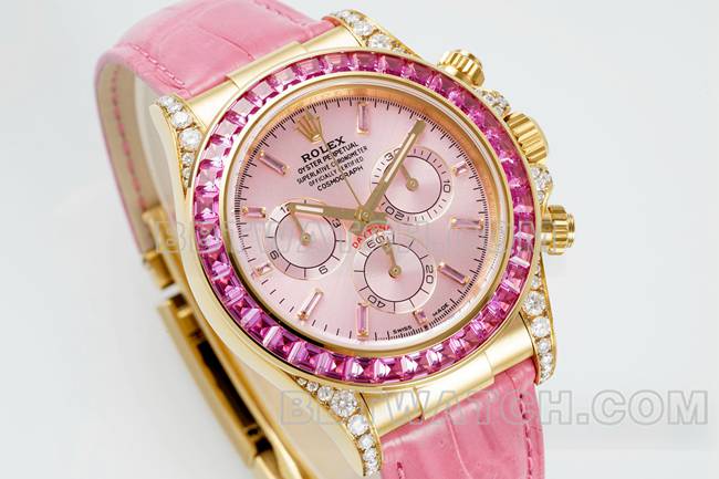Rolex Daytona PPM Factory 126538TRO Pink Dial Moissanite Bezel CollectWatch