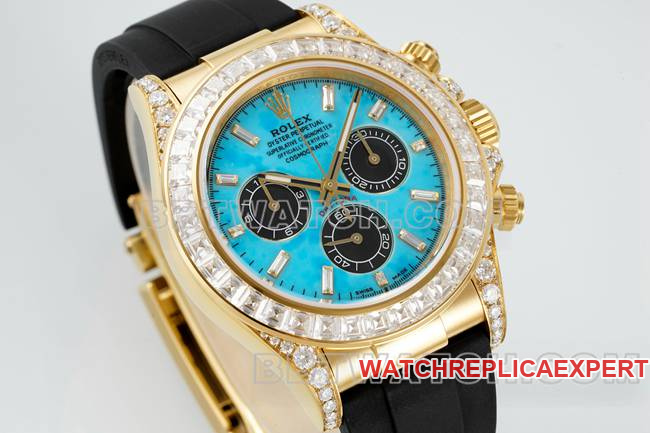 Rolex Daytona PPM Factory Turquoise Dial Moissanite Diamond Bezel 126538TRO
