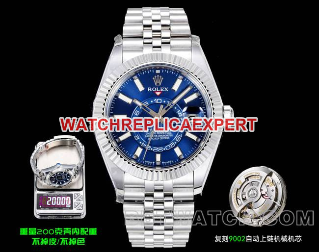 Best CollectRolex Sky-Dweller AR+ Factory Blue Dial Mechanical 200g Counterweight Watch