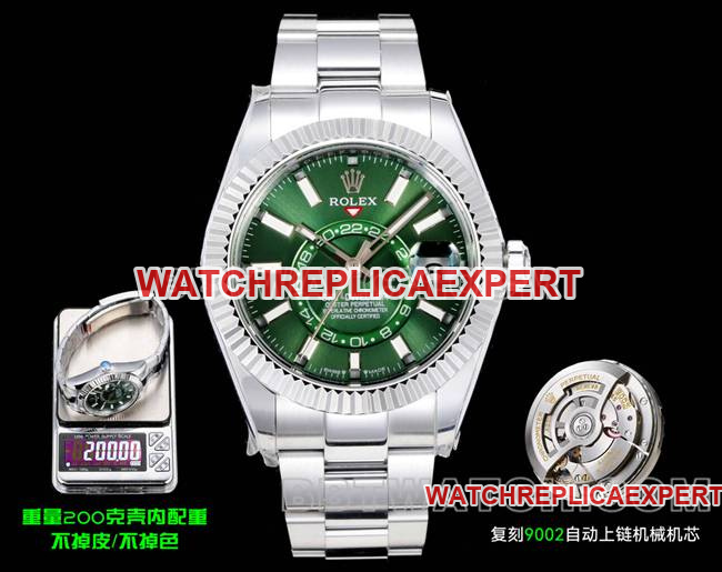 Best CollectRolex Sky-Dweller AR+ Factory Green Dial Mechanical Steel Bracelet