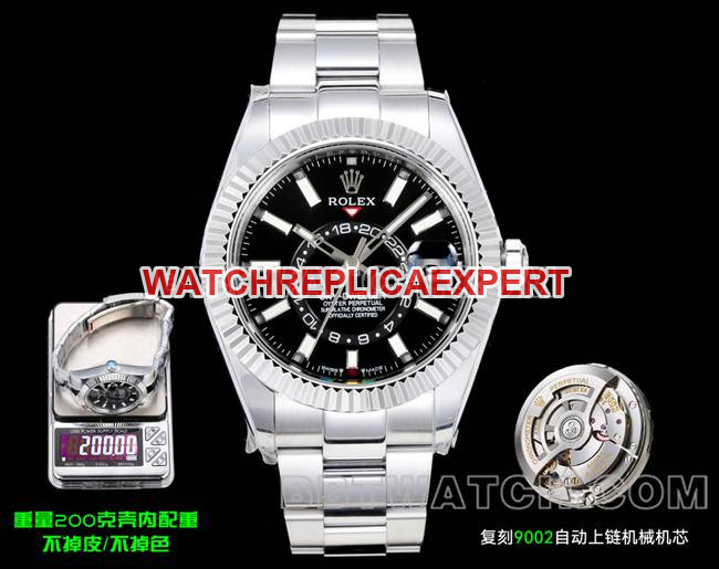 Rolex Sky-Dweller AR+ Factory Black Dial Original Factory CollectMechanical Steel Bracelet Watch