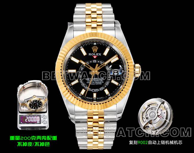 Rolex AR+ Factory Navigator Black Dial Mechanical Gold Super Clone 200g Counterweight Version