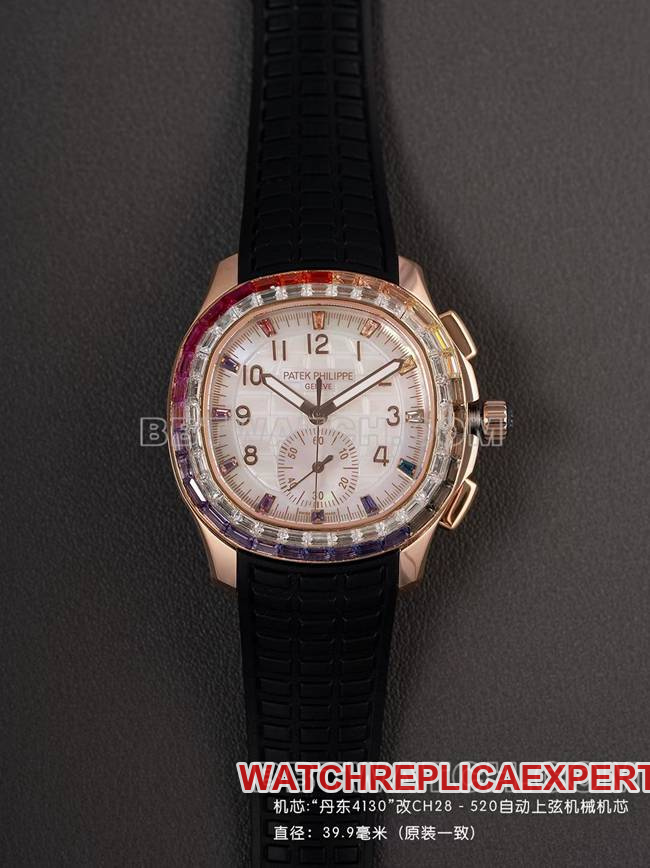 Patek Philippe Aquanaut PPM Factory Rose Gold Chronograph with Invisible Inlay and Black Rubber Strap