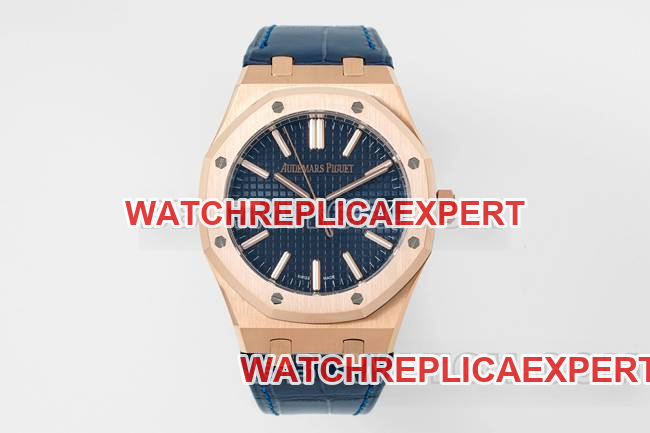 Audemars Piguet Royal Oak DDF factory Blue Dial Rose Gold 4302 Mechanical Leather Strap 15510 CollectWatch