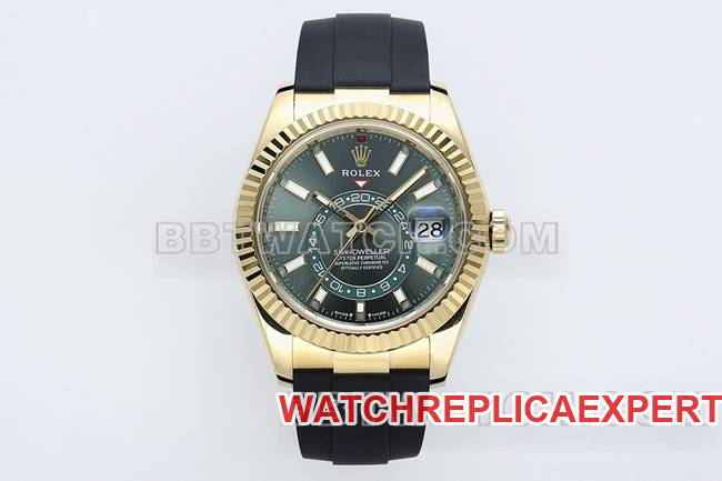 Best CollectWatches ZF Factory Rolex Navigator Black Dial 9002 Mechanical Rubber Strap