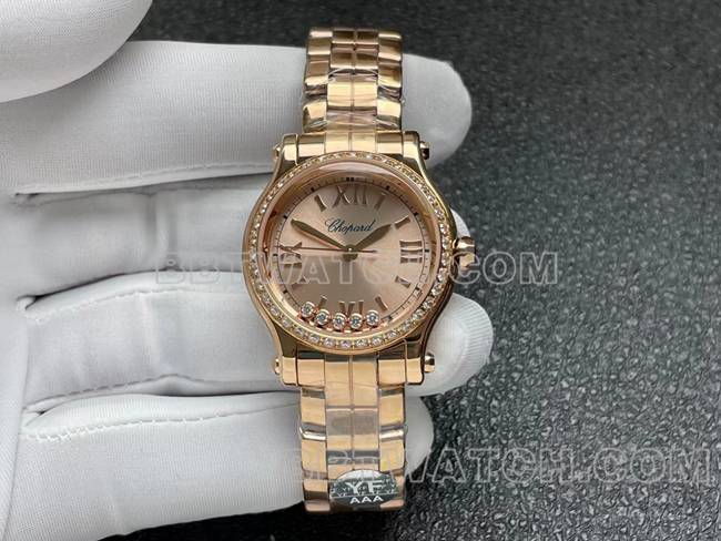Chopard HAPPY SPORT rose gold dial diamond bezel 2892 mechanical watch from YF Factory Original Factory Collect