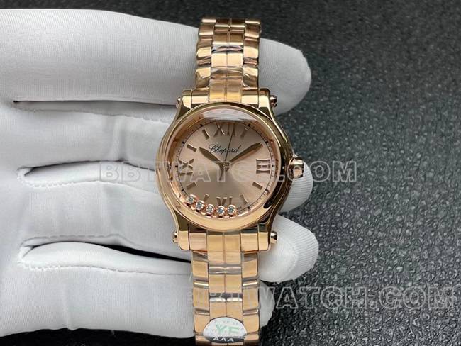 Chopard HAPPY SPORT Rose Gold Dial 2892 Mechanical Super Clone Watch from YF Factory