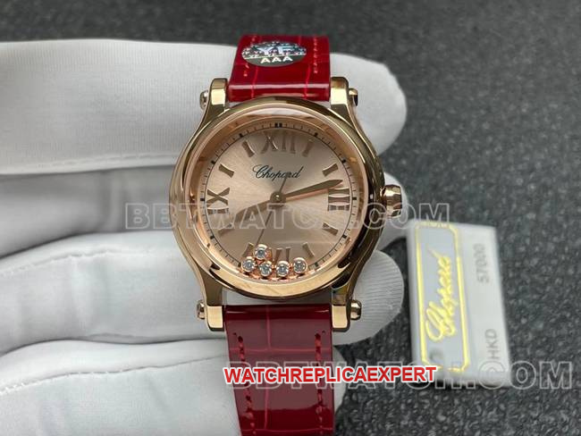 Chopard Best CollectWatch from YF Factory Happy Sport Rose Gold Dial 2892 Mechanical 30mm