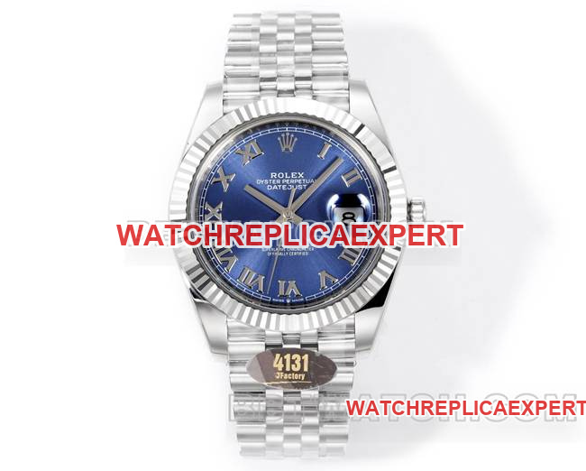 Rolex Datejust 41mm JF Factory Blue Dial Roman Numerals 3235 Mechanical CollectWatch