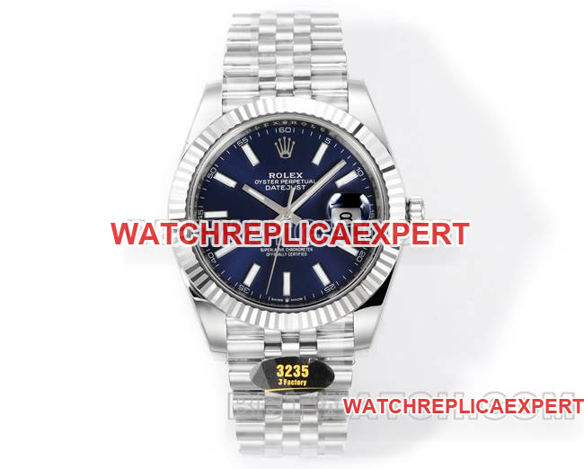 Super Clone Watch JF Factory Rolex Datejust 41mm Deep Blue Dial 3235 Mechanical Watch