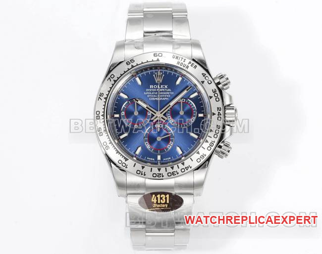 Best CollectRolex Daytona JF Factory 40mm Blue Dial 4131 Mechanical Watch with 904L Steel Case