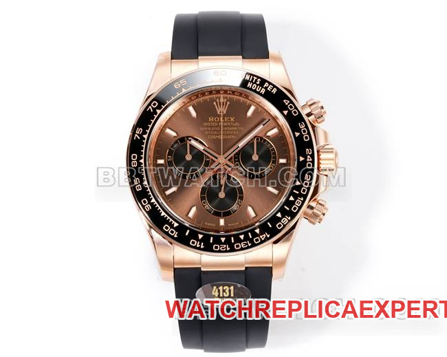 Top-quality Rolex Daytona JF factory brown dial rose gold 4131 mechanical rubber strap Collectwatch