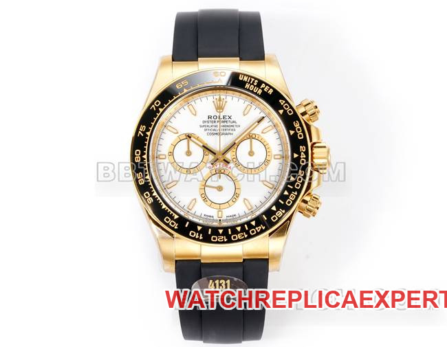 Rolex Daytona JF Factory Original Factory CollectWatch, White Dial, Yellow Gold 4131 Mechanical Rubber Strap