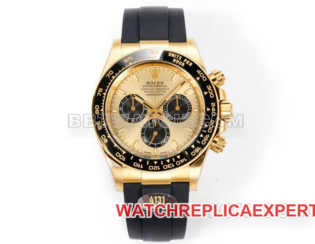 Rolex Daytona JF Factory Gold Dial, Gold Case 4131 Mechanical Rubber Strap Collect