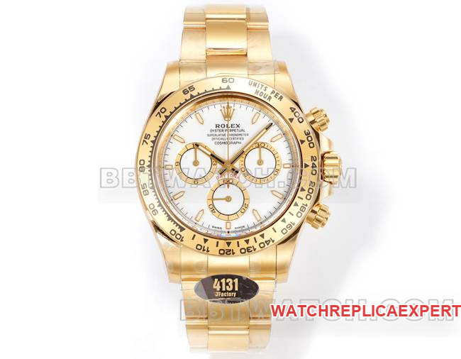 Rolex JF Factory Daytona White Dial Yellow Gold Case 4131 Mechanical Steel Bracelet Collect