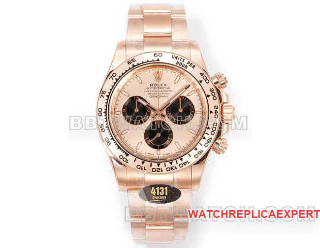 Rolex JF Factory Daytona Rose Gold Dial 4131 Mechanical Watch with 904L Steel Bracelet