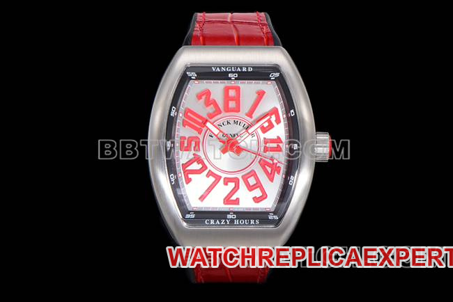 ABF Factory Frank Muller Super Clone Watch V45 Silver Leather Bracelet