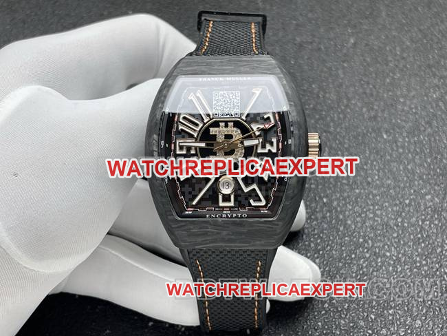 Frank Muller ABF factory super clone watch V45black dial black shell leather bracelet