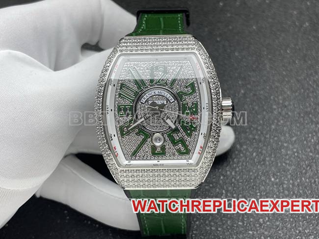Franck Muller's best Collectwatch ABF factory V45 diamond case green leather bracelet