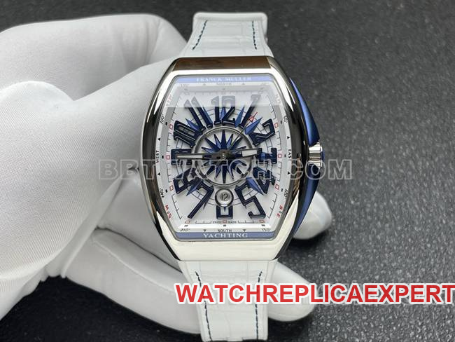Original Factory CollectWatch V45 Franck Muller ABF Factory White Dial White Leather Bracelet 44x54mm