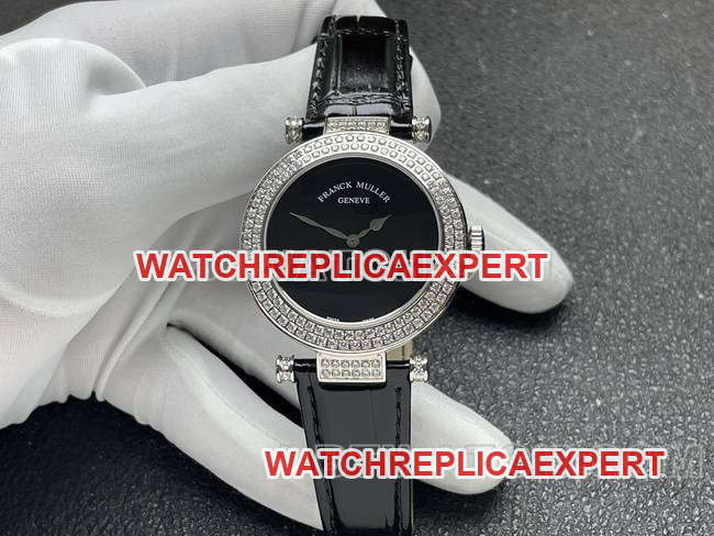 Frank Muller DOUBLE MYSTERY 42mm Black Dial Diamond Bezel Quartz Watch from ABF Factory