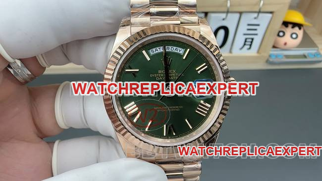 Best CollectRolex VS Factory Day-Date Green Dial Rose Gold Steel Bracelet 2026 Weighted Version 182g