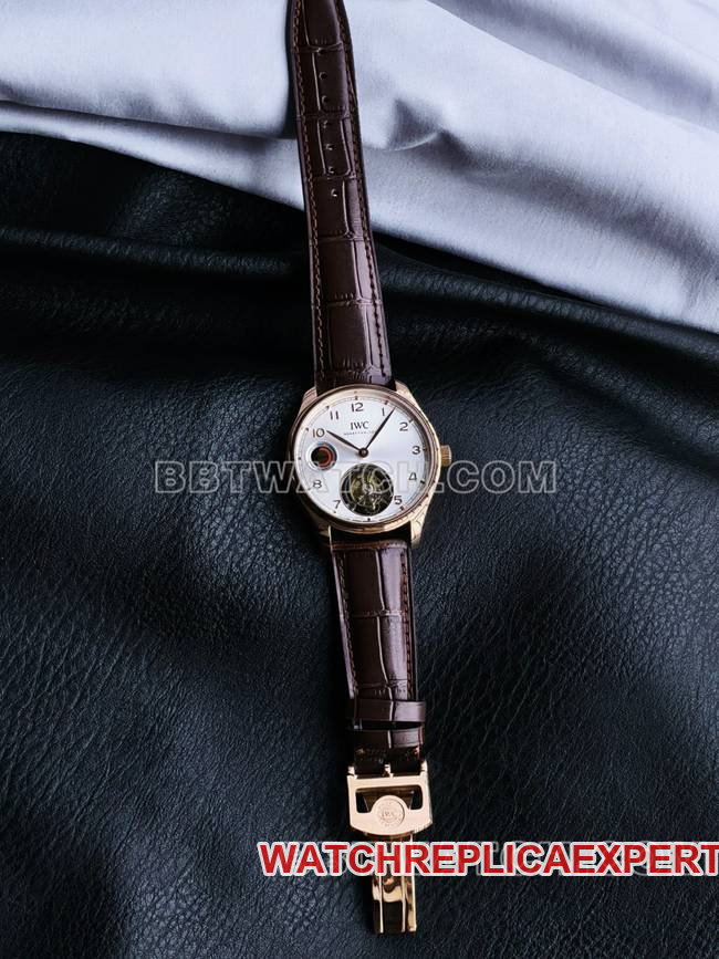 IWC Portugieser Rose Gold White Dial Flying Tourbillon 42mm TUR Factory Super Clone Watch