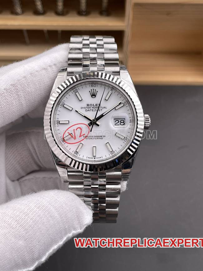 Super Clone Watch VS Factory Rolex Datejust 41mm White Dial 3235 Mechanical Watch
