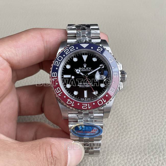 ERF Factory Rolex GMT-Master Top-Tier CollectWatch with Black Dial, 3285 Mechanical Movement and Red-Blue Ceramic Bezel