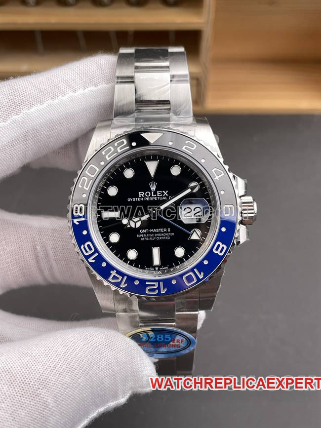 Rolex ERF Factory GMT-Master 3285 Mechanical Original Factory CollectWatch with Black Dial and Batman Bezel