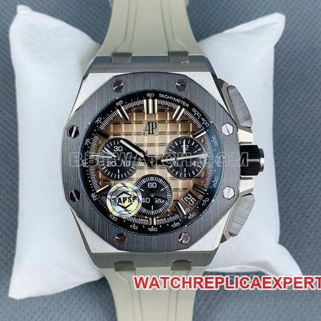 APS Factory Audemars Piguet Royal Oak Offshore 26420 Light Brown Dial with Méga Tapisserie Case