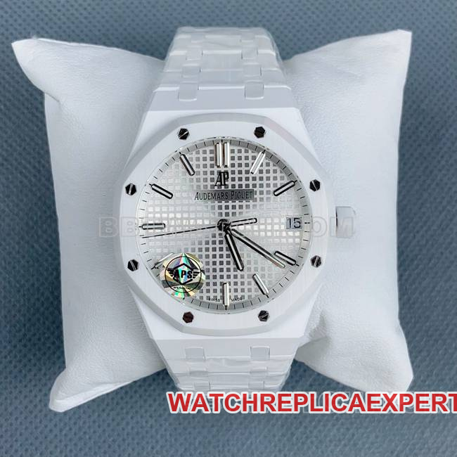 Audemars Piguet Royal Oak APS Factory Best CollectWatch, Silver Dial, White Ceramic, 15500
