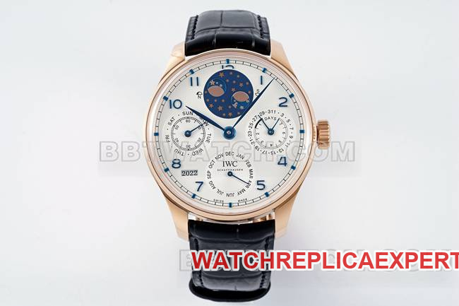 IWC Portugieser APS Factory Top-tier CollectWatch with Perpetual Calendar, White Dial and Rose Gold Moon Phase