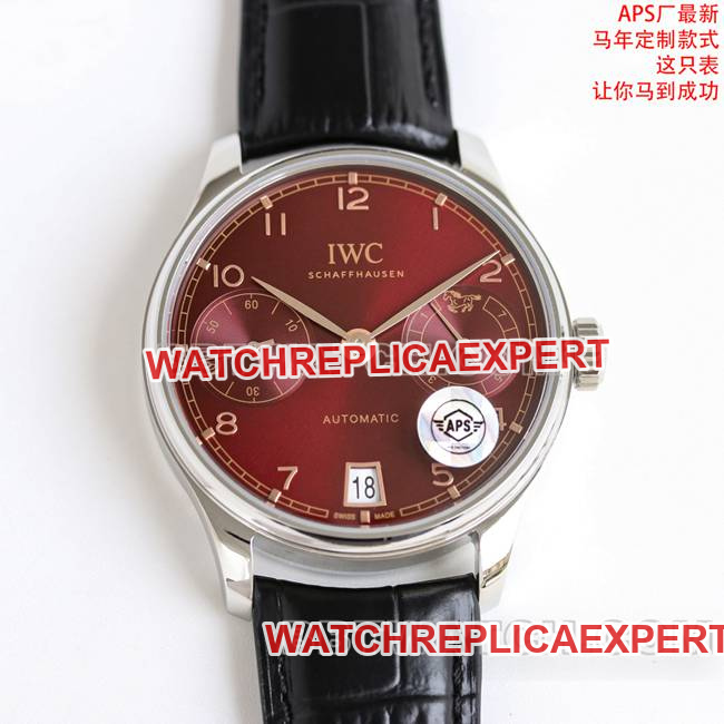 IWC Portugieser APS Factory CollectWatch with Red Dial, Leather Strap and Sapphire Crystal
