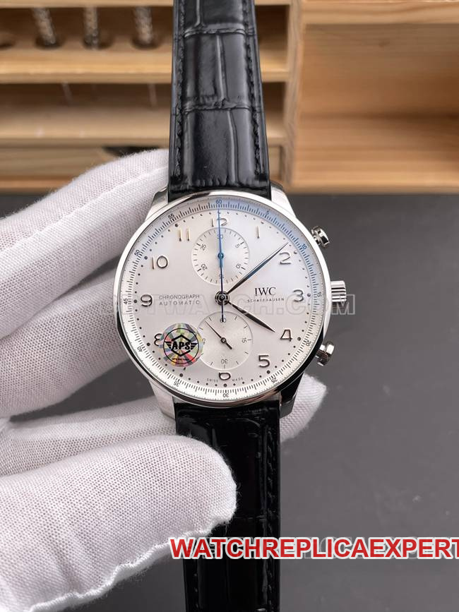 Portuguese APS Factory Original Factory CollectWatch IWC Silver White Dial Gold Hands 41mm Stainless Steel Case