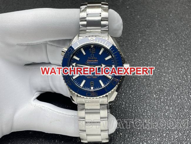 Réplica de reloj de primer nivel VS Factory Seamaster Blue Dial 8800 mecánico de 39,5 mm con bisel de cerámica blanca