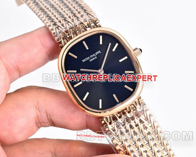 Patek Philippe GOLDEN ELLIPSE Black Dial Rose Gold 5738, Ultra-Thin 6.2mm Stainless Steel CollectWatch