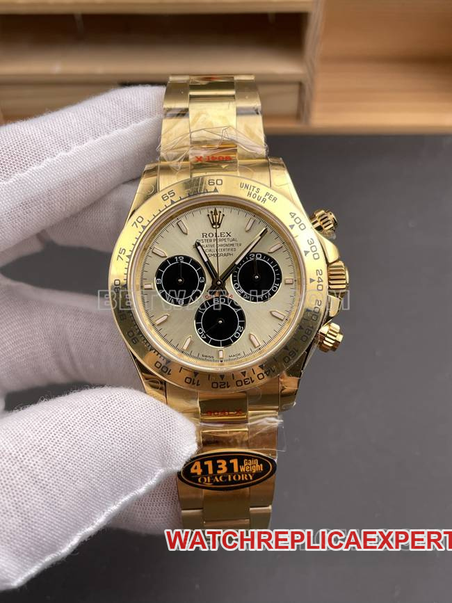 Rolex Daytona QF Factory 4131 Mechanical Yellow Gold Gold-and-Black Dial CollectWatch
